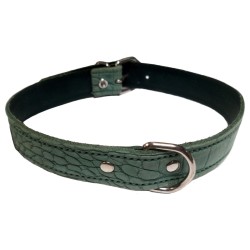 COLLAR PIEL LABRADO 18X400mm. VERDE